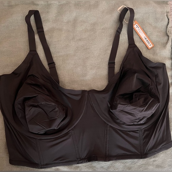 SKIMS Logo Shine Demo Corset Bra 46F/DDD - Picture 1 of 6